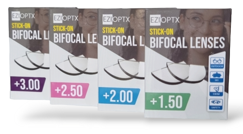 EziOptx Stick-On Bifocal Reading Lenses 